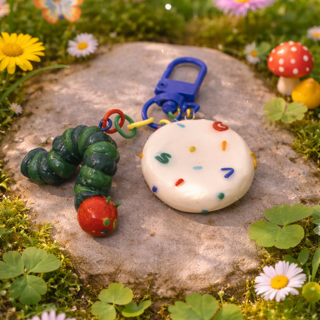 Confetti Comfort Stone with Caterpillar (White)